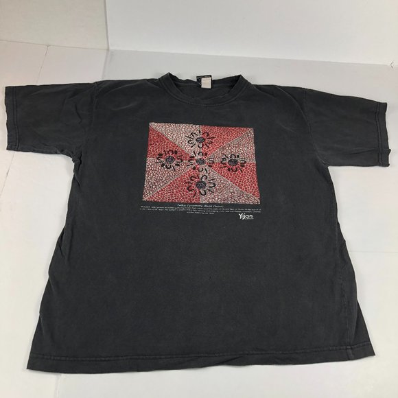 Yijan Australia Art Shirt Men's Large Black Red Yalka Ceremony Bush Onion Tee - Picture 1 of 15